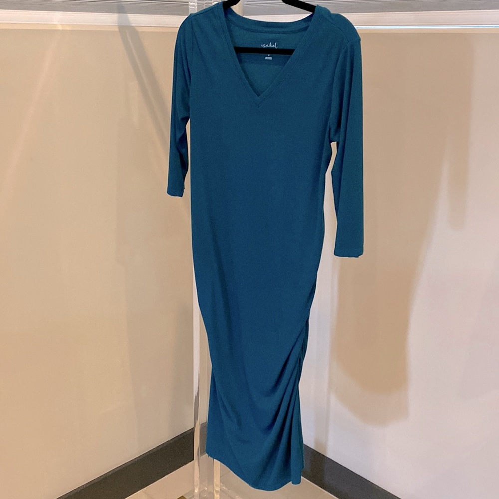 Isabel teal maternity dress
